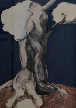 Matera 1932 – 1996</br> Gravina malata, 1963</br> Tecnica mista su carta (mm 700 x 500)