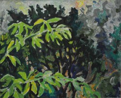 Torino 1902 – Roma 1975</br> Giardino ad Alassio, 1961 </br>Olio su tela (cm 50 x 60)