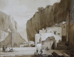 XIX secolo</br> La Badia di Cava</br> Seppia su carta (mm 280 x 220)