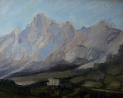 </br>Freddo mattino</br> Olio su tela applicata su cartone (cm 50 x 40)