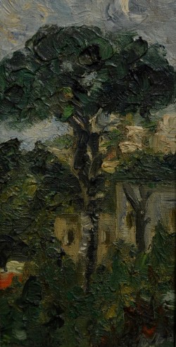 XIX secolo</br> Paesaggio scomposto, 1921</br> Olio su tavola (cm 20 x 10)