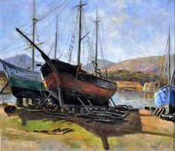 Ischia 1905 – 1955</br> Ischia, 1939 </br> Olio su tela (cm 54 x 47)