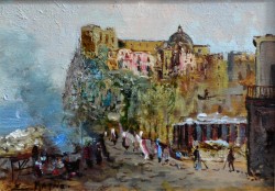 XX secolo</br> Il Castello d’Ischia</br> Olio su tavola (cm 13 x 18)