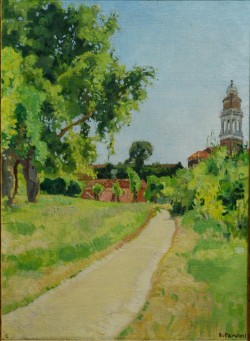 Piazza Armerina 1886 – Napoli 1963</br> Primavera </br> Olio su cartone (cm 39 x 54)