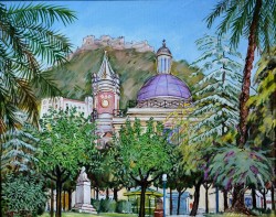 Battipaglia 1935 – Salerno 2015</br> La Chiesa dell’Annunziata</br> Olio su tela (cm 38 x 48)