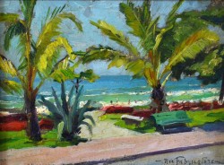 Napoli 1888 – Roma 1962</br> Calda estate</br> Olio su cartone (cm 10,5 x 14,5)