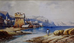 XIX secolo</br> La Torre di Vietri</br> Acquerello su carta (mm 170 x 300)