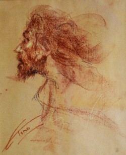 Salerno 1903 – Genova 1971</br> Il Cristo</br> Sanguigna (mm 215 x 260)