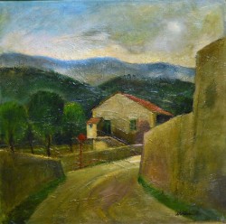 XX secolo</br> La curva</br> Olio su tela (cm 46,5 x 46,5)