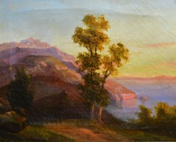 XX secolo</br> Veduta Costiera</br> Olio su tela (cm 25 x 31,5)