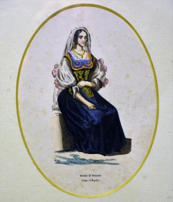 XX secolo </br>Costume di donna di Potenza, 1840 </br> Stampa (mm 250 x 350)