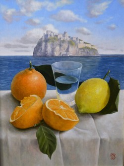 XX secolo</br> Il Castello d’Ischia, 1999</br> Olio su tavola (cm 30 x 40)