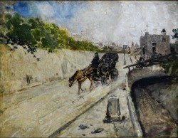 Parma 1837 – Reggio Emilia 1919</br> Da Tramonti a Maiori</br> Olio su tavola (cm 18 x 23)