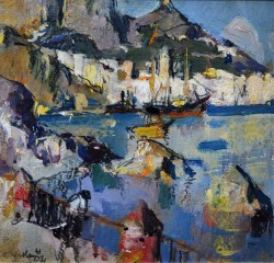 Napoli 1885 – 1948 </br> Amalfi, 1941 </br> Olio su cartone (cm 17 x 17)