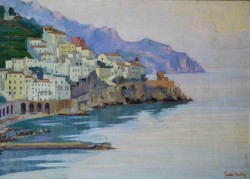 Amalfi 1904 – Roma 1970</br> Amalfi, 1938</br> Olio su tavola (cm 28 x 39)