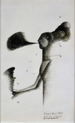 Beirut 1943 </br>Etude pour l’oiseleuye, 1978 </br>Disegno su carta (mm 150 x 110)