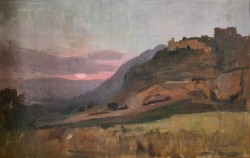 Salerno 1884 – 1965</br> Tramonto</br> Olio su tela (cm 42 x 66)