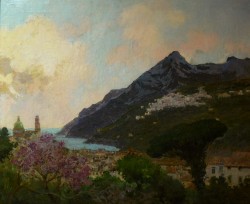 Salerno 1857 – Venezia 1929</br> La Costiera da Vietri, 1898</br> Olio su tela (cm 74 x 90)