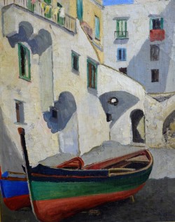 Sarno 1908 – Capri 1946</br> Agosto ad Atrani</br> Olio su tela (cm 38 x 48)