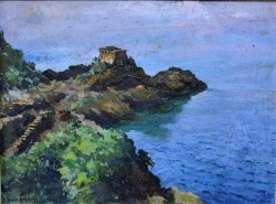 Salerno 1899 – 1953 </br> Mattino a Capo Conca, 1931</br> Olio su tavola (cm 27,5 x 37,5)
