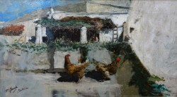 Roma 1843 – 1921 </br>Ischia</br> Olio su tela (cm 14,5 x 27)