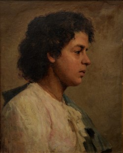 Ruvo del Monte 1882 – Firenze 1961</br> Dolore e dignità</br> Olio su tela (cm 53 x 42,5)