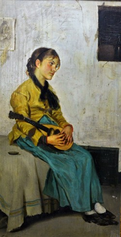 Seconda metà del XIX secolo</br> Melanconia, 1881</br> Olio su tavola (21,5 x 43)