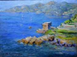 XX secolo</br> La Torre di Maiori, 1951</br> Olio su tela (cm 37,5 x 50)