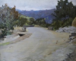 Salerno 1884 – 1965</br> La strada per Rutino, 1939</br> Olio su tavola (cm 36 x 46)