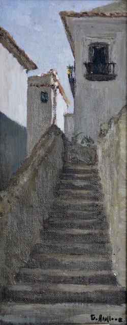 Salerno 1856 – 1950</br> Pomeriggio solitario</br> Olio su tavola (cm 9,5 x 23,5)