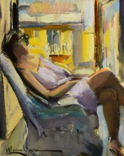 Cava dei Tirreni 1925 – Napoli 2004</br> Controluce</br> Olio su tela (cm 10,5 x 27,5)