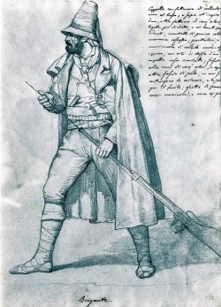 Moliterno 1834 – Napoli 1917 </br>
Brigante</br>Disegno su carta (mm 190 x 265)