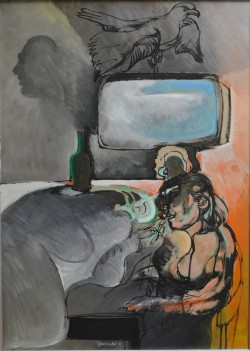 Matera 1932 – 1996</br> Controvertigine, 1971</br> Olio su tela (cm 70 x 50)