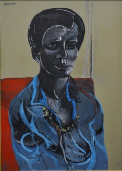 Matera 1932 – 1996</br> Bruna, 1972</br> Olio su tela (cm 70 x 50)