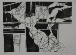 Matera 1932 – 1996</br> A testa in giù, 1971 </br>Litografia (mm 500 x 700)