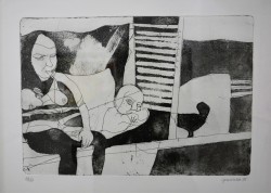 Matera 1932 – 1996</br> Figlio su figli, 1965 </br>Incisione n. 22/60 (mm 400 x 550)