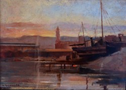 Maratea 1878 – Napoli 1955</br> Giornata indifferente</br> Olio su cartone (cm 35 x 48)