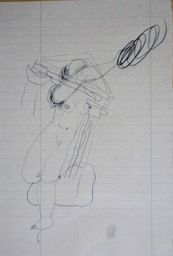 1956 </br>Il discobolo, 1985 </br>Disegno su carta (mm 310 x 200)