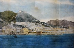 1845 – 1941</br> Salerno dal mare, 1883 </br> Acquerello su carta (mm 250 x 370)