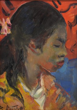 Bergamo 1905 – Manila 1943 </br>L’eritrea</br> Olio su tavola (cm 27 x 19)