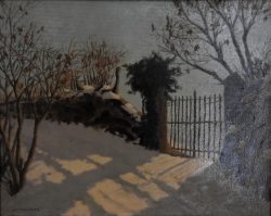 Torino 1890 – 1979 </br>Controluce </br> Olio su tavola (cm 40 x 50)