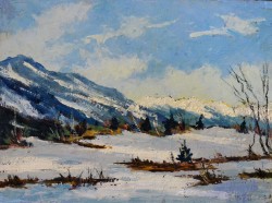 XX secolo </br>Nevicata</br> Olio su tavola (cm 24 x 19)