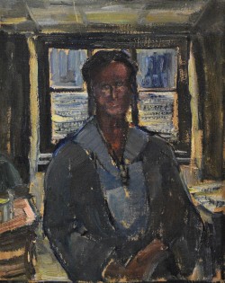 Saarburg 1880 – München 1960 </br>Il lungo inverno</br> Olio su cartone (cm 44 x 35)