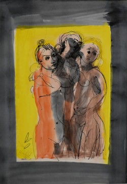 Monza 1907 – Milano 1974 </br>Le tre grazie</br> Tecnica mista (mm 700 x 500)