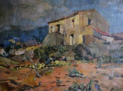 Torraca 1892 – 1971</br> Casolare a Torraca, 1909</br> Olio su tavola (cm 27,5 x 37)