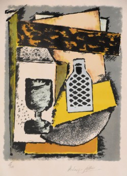 Rignano sull’Arno 1879 – Forte dei Marmi 1964 </br>La bottiglia</br> Litografia (mm 650 x 450)