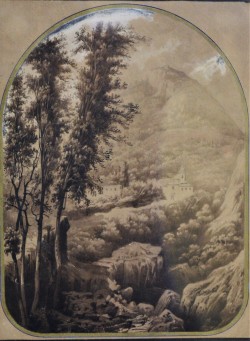 XIX secolo</br> San Liberatore da Cava dei Tirreni</br> Seppia su carta (mm 250 x 320)