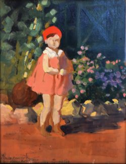 Kisimano (Somalia 1931) </br>In punizione </br> Olio su tavola (cm 25 x 20)