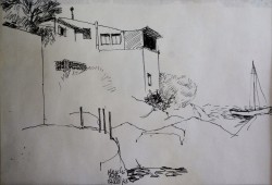 XX secolo </br>Al mare, 1973</br> Disegno (mm 300 x 200)