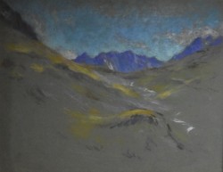 Roma 1881 – 1967 </br>Brividi d’azzurro</br> Pastello su cartoncino (mm 500 x 630)